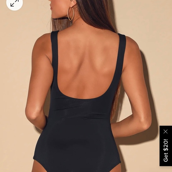 Lightning Bolt Black One-Piece Swimsuit - Picture 2 of 4